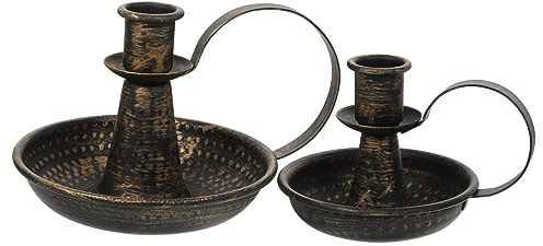 ADOCARN 2stücke Vintage Kerzenhalter Aus Eisen Dekorativer Tischkerzenständer Schwarzes Metall Mit Antikem Finish Für Romantische Abendessen Wohnaccessoire
