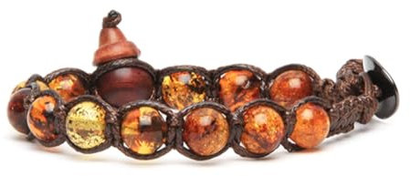 VLNET | Bracelet Tamashii original ambre naturel 8 mm. | Fabriqué à la main au Tibet | Béni par les moines tibétains