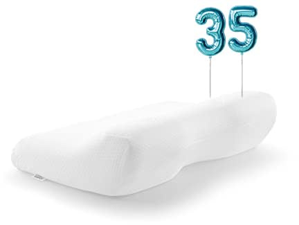 TEMPUR ErgoPlus MDV Kopfkissen, Queen M (64 x 32 x 11/6 cm), Weiß