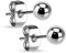 Treuheld® | Silberne Kugel Ohrstecker im Set | Edelstahl 316L | 6mm Perlen - Größe | Butterfly-Verschluss (Steckverschluss) | Damen/Unisex
