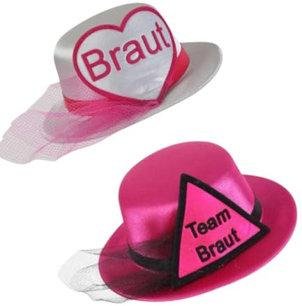 KarnevalsTeufel.de Junggesellinnenabschied, Set für die Braut, Brautfreundinnen, Hochzeit, JGA Party Brautparty (Hut Set 10 Stück)