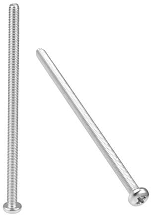 sourcing map M5x100mm Machine Screws Pan Phillips Cross Head Screw 304 Stainless Steel Fasteners Bolts 5Pcs