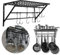 EBTOOLS Mensola Organizer, Porta Utensili da Cucina, Scaffale da Cucina Parete, Rastrelliera Pentole Sospese, Porta Oggetti da Parete per Cucina con 10 Ganci a S, 62 x 25,5 x 25cm, Nero
