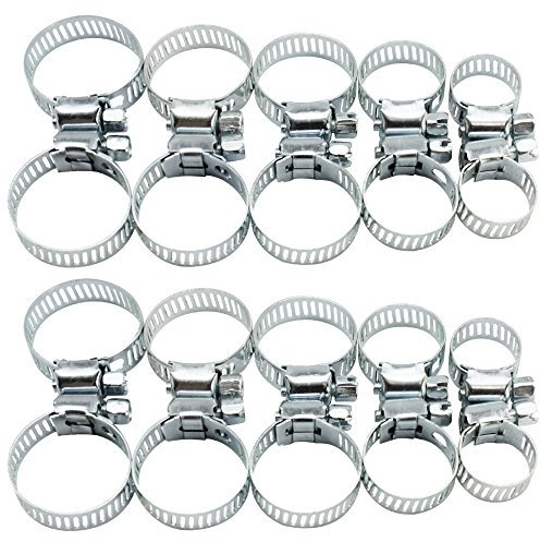 com-four® 20-teiliges Schlauchschellen, Schlauchklemmen in verschiedenen Größen, Spannbreite 16-26 mm, Bandbreite 8 mm
