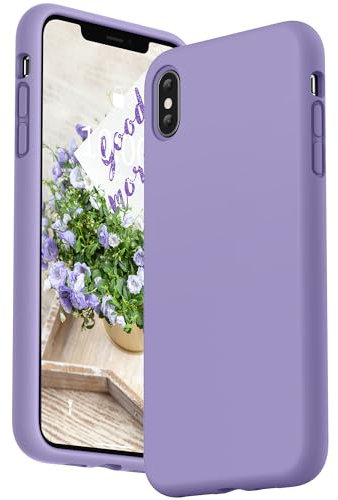 SURPHY iPhone XS Max Silicone Case, Liquid Silicone Gel Rubber with Soft Microfiber Cloth Lining Cushion Anti-Scratch Shockproof 6.5 Phone Case for iPhone iPhone XS Max (2018) (Light Purple)