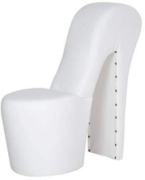 High Heel Schuhsessel 42x99x79cm Stuhl Designersessel mit Nieten (weiß)