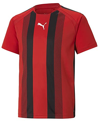PUMA Unisex Kids Teamliga Striped Jersey Jr Shirt, Puma Red-puma Black-puma White, 11-12 Years UK
