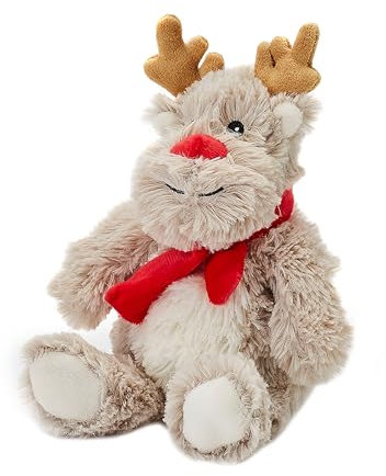 Warmies Reindeer Junior Plush, Fully Heatable and Weighted Teddy Slightly Scented with Dried French Lavender, Chill in The Freezer or Heat in Microwave