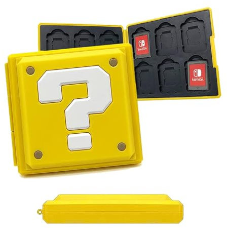 BAYINBROOK Custodia Porta Cartucce di Gioco per Nintendo Switch, Portatile Custodia per Carte Switch Titolare della Carta, Grande Capacità di 12 Slot (Yellow Question)
