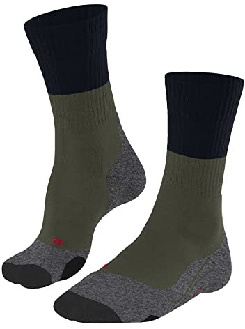 FALKE Herren Wandersocken TK2 Explore M SO Wolle Funktionsmaterial antiblasen dick 1 Paar, Grün (Herb 7754), 46-48