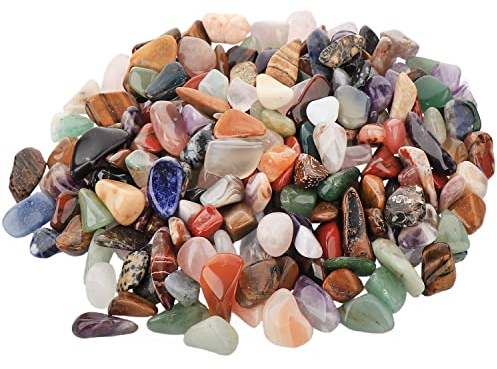NKlaus 300g Afrika Mix Trommelsteine 10-25mm Edelsteine Schmucksteine Heilstein bunt Edelsteinperlen Naturform 12952
