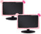 Kawaii-Computer-Monitor-Abdeckung mit Katzenohren-Design, pelzig, niedlich, rosa, Monitor-Schutz, schönes Monitorzubehör, Laptop, TV, LCD-Bildschirm, Dekoration für Tablet, Dekoration, 2 Stück