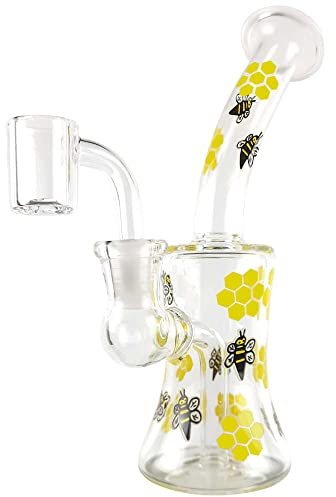 Bee Bong Dabbing Rig 19cm glow-in-the-dark 14.5mm Schliff mit Kopf