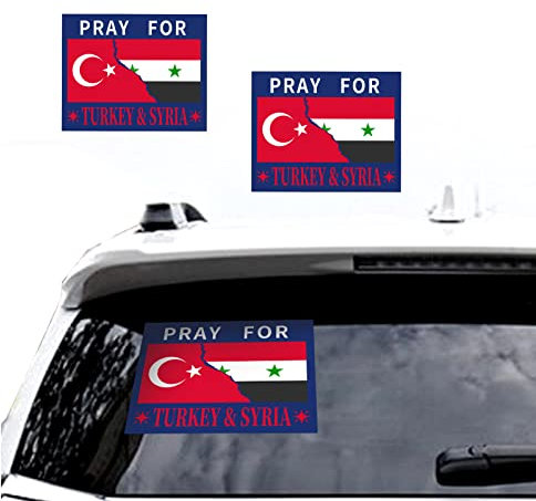 Pray for Turkey & Syria Aufkleber für Auto, Fenster, 2 Stück Autoaufkleber