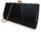 UShopUK Clutch/Handtasche aus Satin, für Hochzeit, Abschlussball, Hochzeit, Abendveranstaltung, Party, medium (Schwarz)