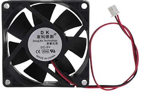 aieibuy Para ventilador sin escobillas DC, ventilador de refrigeración de 70MM, 7025 XH2.54, ventilador de enfriamiento de CPU de servidor de PC de 2 pines, 70x70x25mm, rodamiento de bolas Dual 2200R