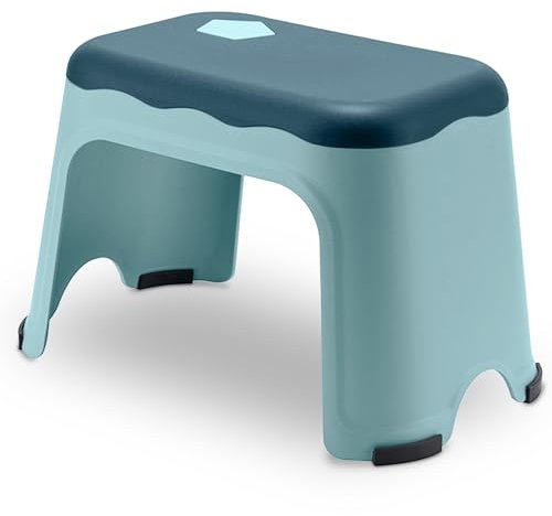 BUDDLEY Stufenhocker Blau XL, Stufenhocker Kinder, Tritthocker Küche, Tritthocker Bad, Toilette Stufe, Kind Treppe, Erwachsene Tritthocker, Küche Treppenstufe (Blau)