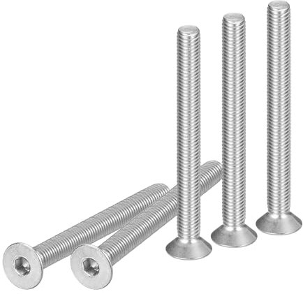 DTGN M8-1.25 x 80mm Sechskantschrauben mit Zylindersenk-Kopf, 10er Packung aus 304 Edelstahl, Vollgewinde, Senkkopfschrauben