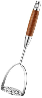 MUCKLILY Chrome Potato Masher Lightweight Easy to Clean Stainless Steel Vegetable Masher