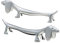 Lot de 2 porte-couverts en forme de petit chien - En acier inoxydable - Pour couverts, couverts, couteaux