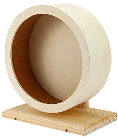 SEWOART Holz Hamster Laufrad Mittleres Spielzeug Für Kleine Tiere Für Zwerghamster Rennmäuse Und Chinchillas Mit Rutschfester Oberfläche Für Sicheres Training