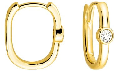 SOFIA MILANI - Damen Ohrringe 925 Silber - vergoldet/golden - Zirkonia Creole - E2632