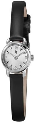 Lip Montre Henriette - Cuir Noir Cadran Argent