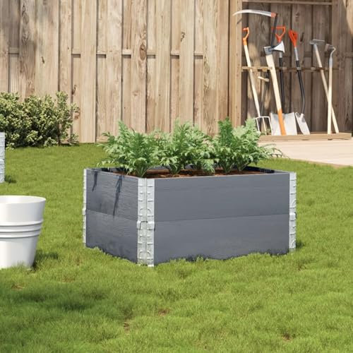qohoio Jardinière Gris 80x60 cm Bois Massif de pin Jardiniere sur Pieds,Bac avec Treillis,Jardiniere Terrasse