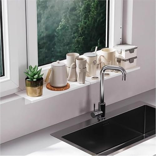 Verstellbare Fensterbank-Verlängerung aus Karbonstahl, wasserdicht, magnetische Unterstützung für Küche, Bad, Balkon, platzsparendes Design (40 x 20 cm)