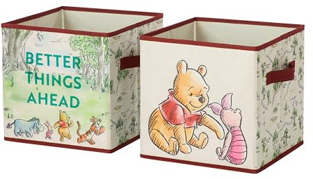 Idea Nuova Winnie Puuh Aufbewahrungswürfel mit Griffen, 25,4 x 25,4 x 25,4 cm, 2 Stück