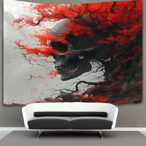 YOPDEOOCR 3D Druck Skull Wandteppiche Poster Ornament Wandbehang Wandteppich Raumteiler Vorhang Für Wohnzimmer Schlafzimmer Tapisserie 70cmx100cm