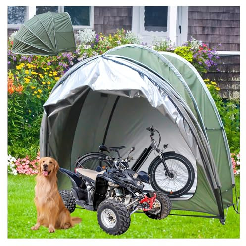 Bike cover Bike Tent Hanging 2 in 1 Storage Sheds for Patio Furniture, Bicycle, Motorcycle Lawn Mower Storage Bike Storage,Black(Green)