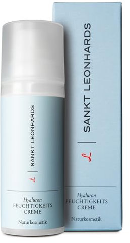 SANKT LEONHARDS - Hyaluron Feuchtigkeitscreme für das Gesicht - 50ml - für ein aufgepolstertes Hautbild & strahlenden Teint - mit Bio-Molke, Vitamin C, Hagebuttenkernöl & Nachtkerzenöl