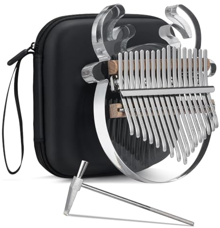 Sefdrert Reindeer Kalimba Thumb Piano 17 Keys Acrylic Kalimba Clear Transparent Finger Piano Musical Instruments