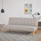 [en.casa] Schlafsofa Pukkila 3-Sitzer Sofa mit Schlaffunktion Schlafcouch Polstersofa 180 x 86 x 81 cm Loungesofa Klappsofa Sofabett mit Holzgestell Bettcouch Gästebett klappbar Bettsofa Hellgrau