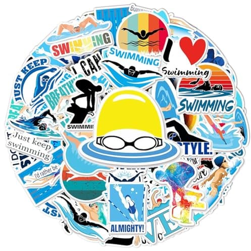 GTYHH 100 Aufkleber Zum Thema Schwimmen, Wasserfeste Aufkleber, Modische Personalisierte Aufkleber, Können Zum Dekorieren Von Skateboards, Fahrrädern Und Wasserflaschen Verwendet Werden