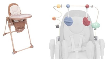 Chicco Chaise Haute Évolutive Polly Armonia pour Enfants de 0 Mois à 40 kg, Avec Barre de Jeu inclus, Chaise Haute Inclinable avec Hauteur et Repose-Pieds Réglables, 4 Roues, Compacte