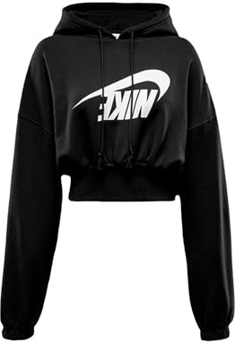 Nike W NSW OS FLC Crop Po HDY Dance Cappuccio Donna