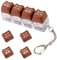 Keyboard Fidget Toy, Cute Keyboard Clicker Fidget with LED Light Keyboard Button Fidget Keychain Key Board Stress Lowering Clicker Keycap Fidget Adult Decompression Gift(Dark Brown)