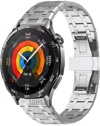 SERDAS Cinturino in acciaio inossidabile da 22 mm per Huawei Watch GT5 Bracciale da business in metallo con cinturino da 46 mm per Huawei Watch GT4 46 mm GT2e Cinturini(Sliver,22mm)