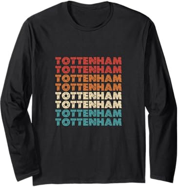 Tottenham London England Soccer Football UK British Retro Long Sleeve T-Shirt