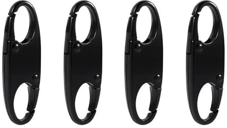 Cremalleras, 4 unidades, antirrobo, mochila con cremallera, Clip de Seguridad para Mochilas y Equipaje, Cierre Seguro para Bolsos, Mochilas, Maletas, y Más (Negro)