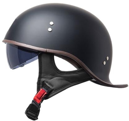 Caschi Da Moto Cross | Casco Da Strada Mezza Faccia | Con Visiera, Antivento Ventilato e Assorbimento Urto per Competizioni e Touring
