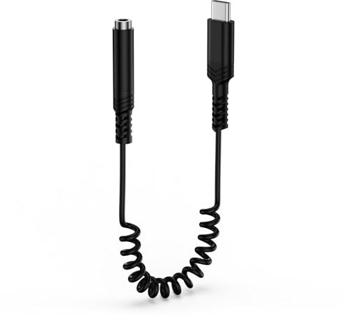 S25 Edge Headphone Jack Adapter for Samsung Galaxy S25 Edge Ultra A16 5G A36, 1.4FT Coilded USB C to 3.5mm Audio Adapter Aux Cord for Samsung Galaxy S25 Ultra A26 A56 A35 Type C to Earbuds Jack Cable
