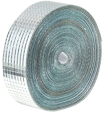 DIYEAH 1 Rollo Autoadhesivo de Azulejos Espejo para Decoración de Paredes de Teselas de Vidrio Impermeables para Manualidades y Proyectos Diy