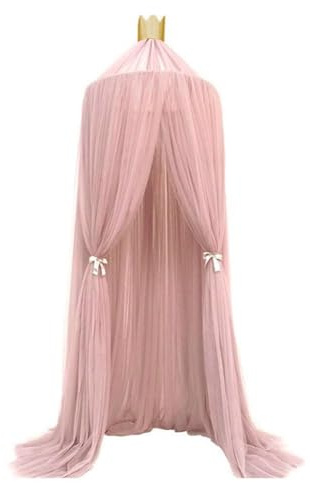 ZenithAur Elegantes Farbbettnetz, Bett Baldachin für Kinder Kinder Baby Schlafzimmer Baldachin Mesh für Schlafzimmer Reisehöhe (Roseate)
