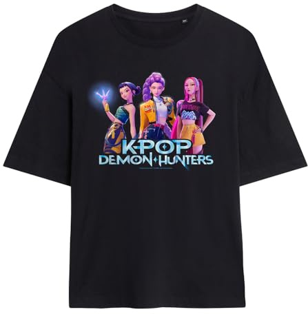 Kpop Demon Hunters Women's Huntrix Kpop Group Ladies Oversized T Shirt
