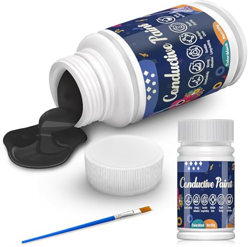 Vernice Conduttiva, Electrically Conductive Paint for Guitar Shielding, PCB Repair and DIY Applications, Rivestimento Conduttivo al Grafene Impermeabile (50mL)