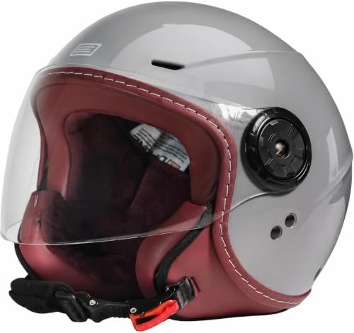 ORIGINE Casco Jet Moto ECE 22.06 Scooter Leggero con Visiera Lunga