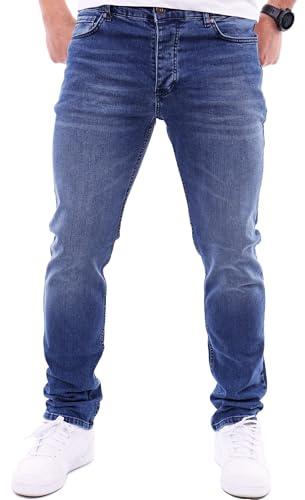 Reslad Jeans Herren Regular Fit I Jeanshose mit Stretch Männer Herren Hose I 5-Pocket Straight-Cut RS-2125
